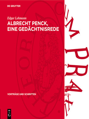 cover image of Albrecht Penck, eine Gedächtnisrede